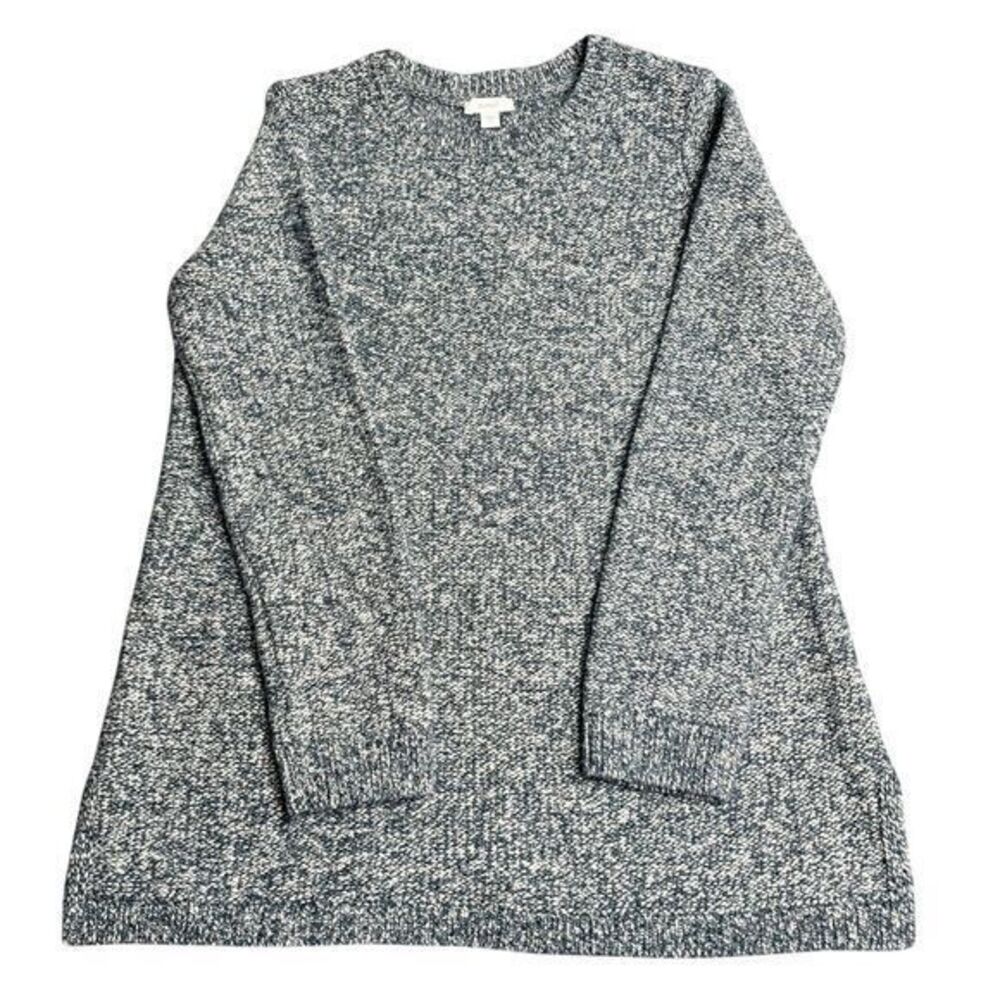 Pure Jill Marled‎ Knit Sweater Women S Cozy Cotton Blend Pullover Crewneck